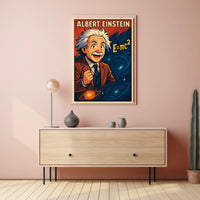 Albert Einstein Vintage Theoretical Portrait Poster