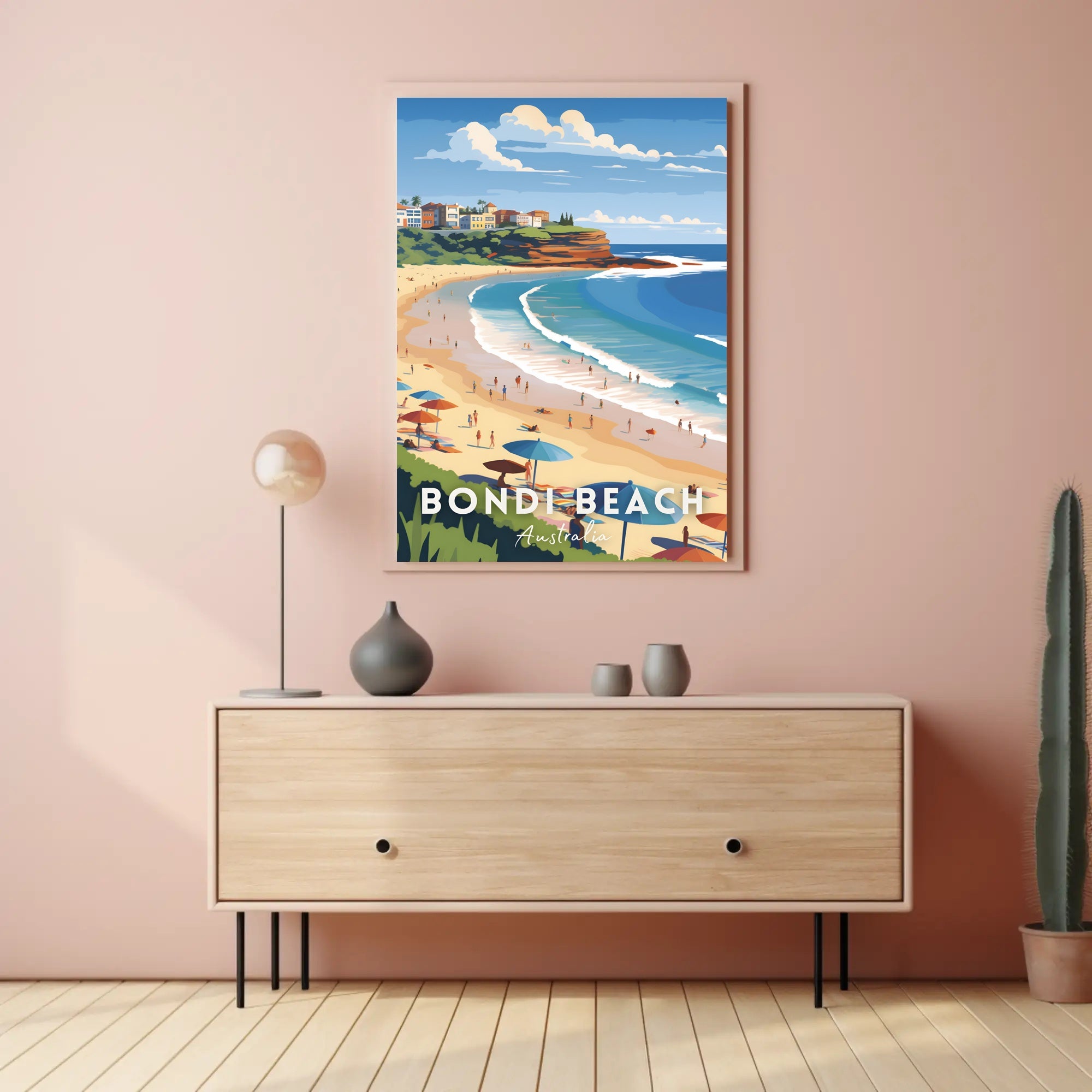 Bondi Beach Vintage Travel Artwork Poster