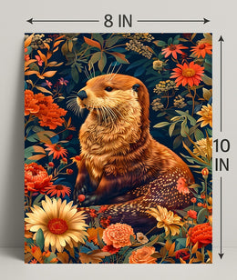 Enchanted Otter In A Floral Wonderland William Morris Art Poster