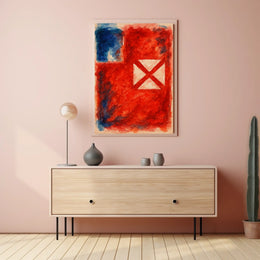 Abstract Red And Blue Composition Poster