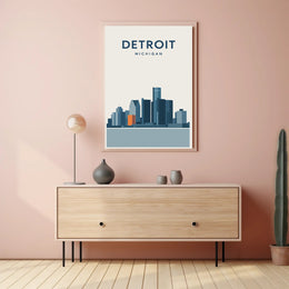Detroit Skyline Poster PosterGoat