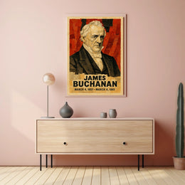 James Buchanan 15th President of the United States Layered paper Collage Poster
