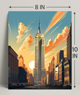 Empire State Building At Sunset Poster