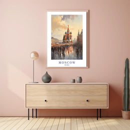 Moscow Urban Life Impressionistic Travel Poster PosterGoat
