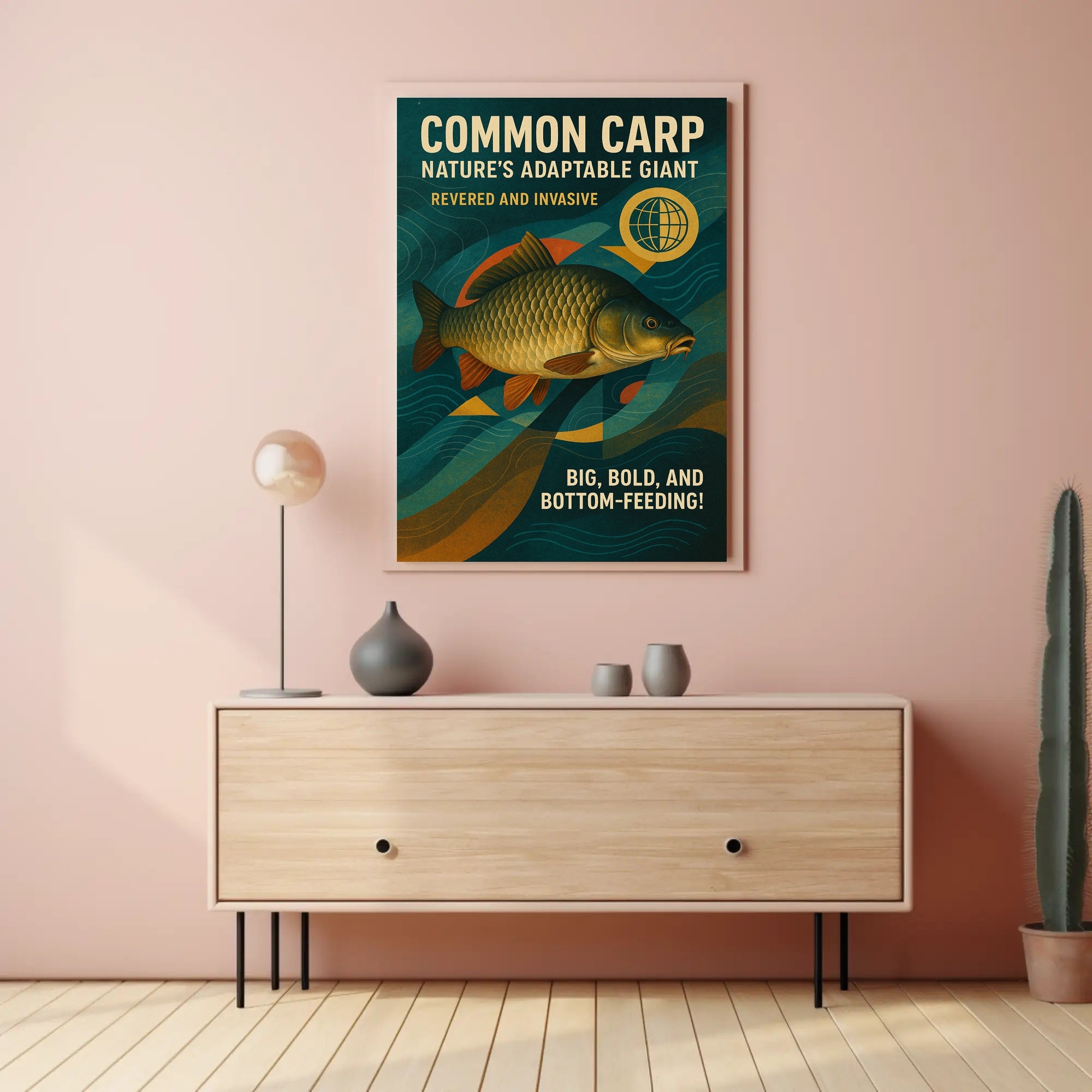Common Carp Retro Eco-Conscious Animal Poster