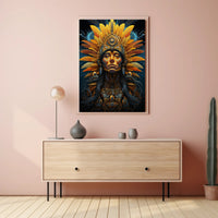 Mystical Feathered Headdress Cultural or Heritage Poster