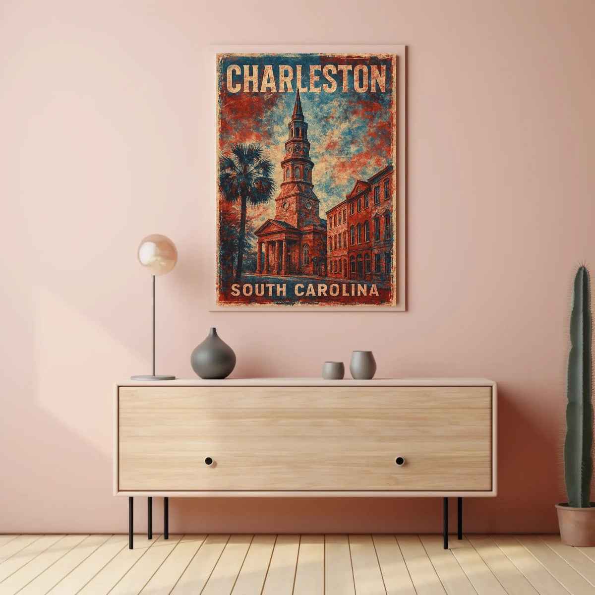 Charleston Cityscape Watercolor Wanderlust Poster