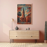 Charleston Cityscape Watercolor Wanderlust Poster