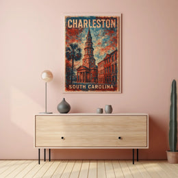 Charleston Cityscape Watercolor Wanderlust Poster