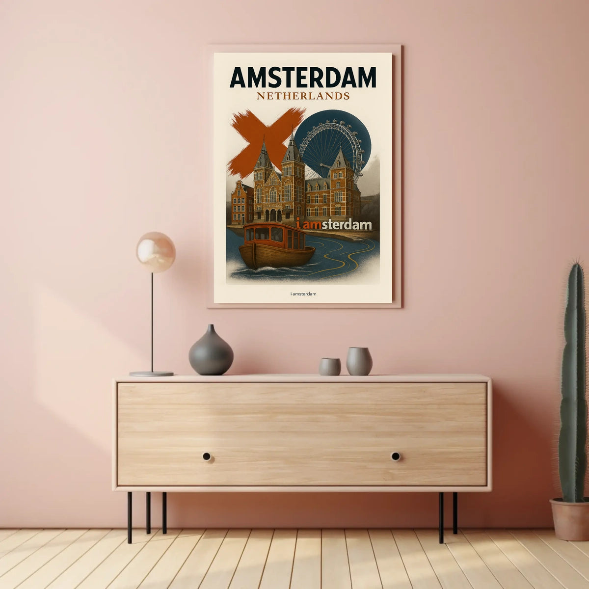 Amsterdam Netherlands Travel Poster