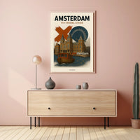 Amsterdam Netherlands Travel Poster
