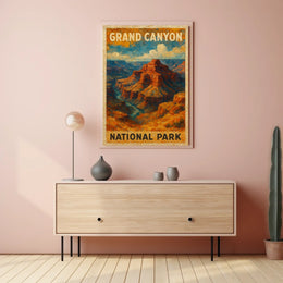 Grand Canyon National Park Explorer Vintage Decor Poster