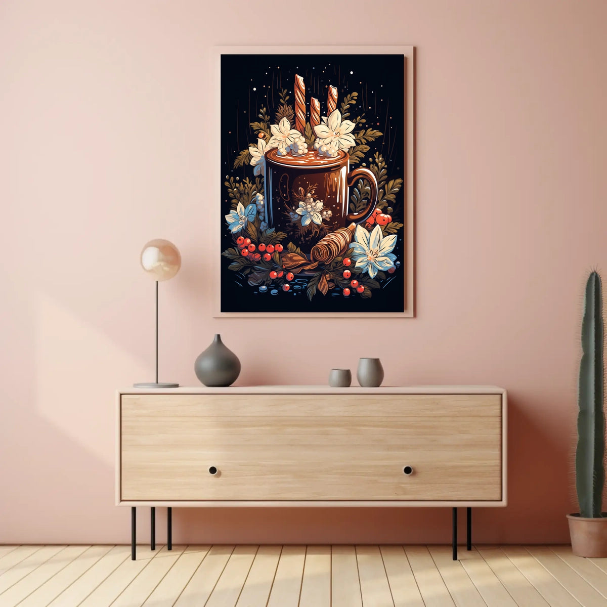 Cozy Holiday Beverage Art Print - Abstract or Artistic Poster