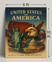 United States of America Land of the Free Poster PosterGoat