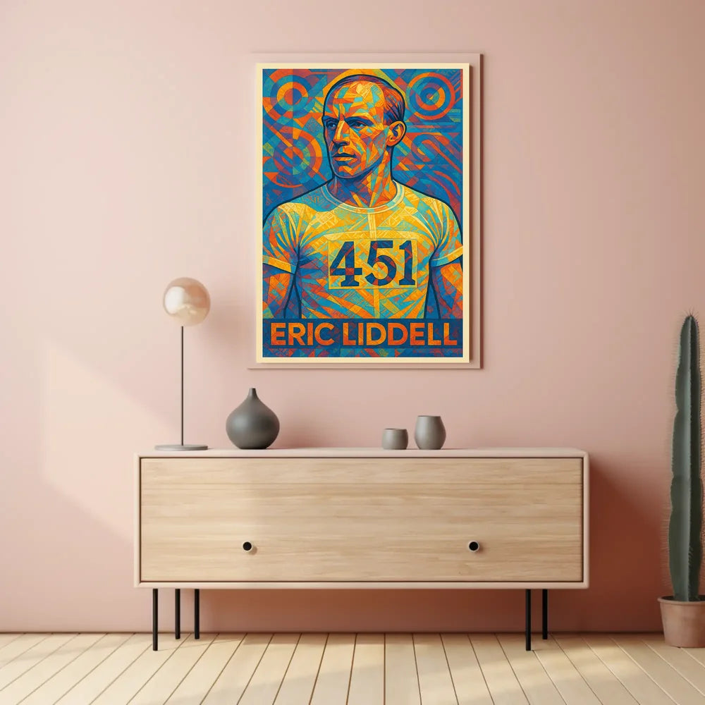 Eric Liddell 451 Geometric Portrait Art Poster