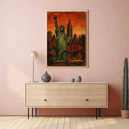 Iconic New York City Poster Wall Art Manhattan Night Print