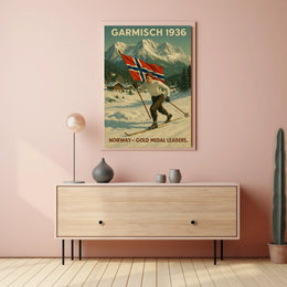 Garmisch 1936 NorwayS Skiing Triumph Poster