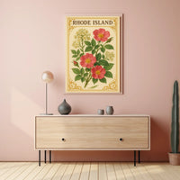Rhode Island Floral Poster