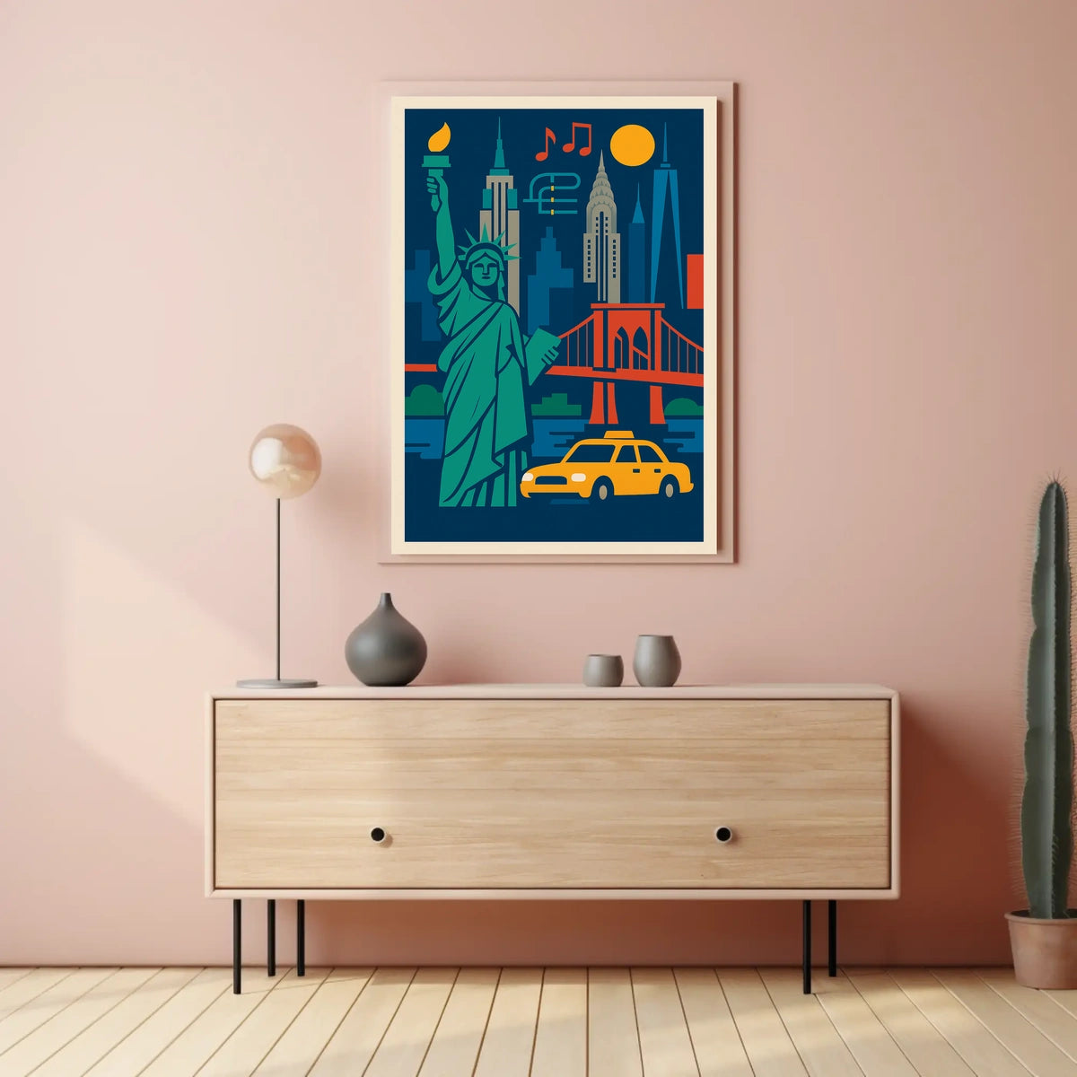 New York City Vibrant Urban Art Poster Modern Wall Art