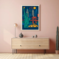 New York City Vibrant Urban Art Poster Modern Wall Art