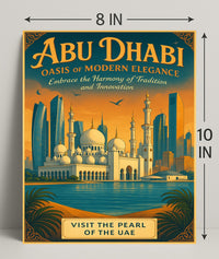 Abu Dhabi Elegance: Vintage Travel Poster