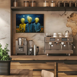 Surreal Nightscape Humanoids Artistic Poster
