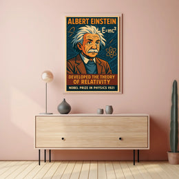 Einstein Relativity Theory Concept Physics Education Design Poster