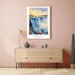 Niagara Falls New York Watercolor Scenic Travel Poster PosterGoat