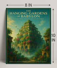 Hanging Gardens of Babylon Photorealistic Fantasy Mythology Poster