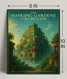 Hanging Gardens of Babylon Photorealistic Fantasy Mythology Poster