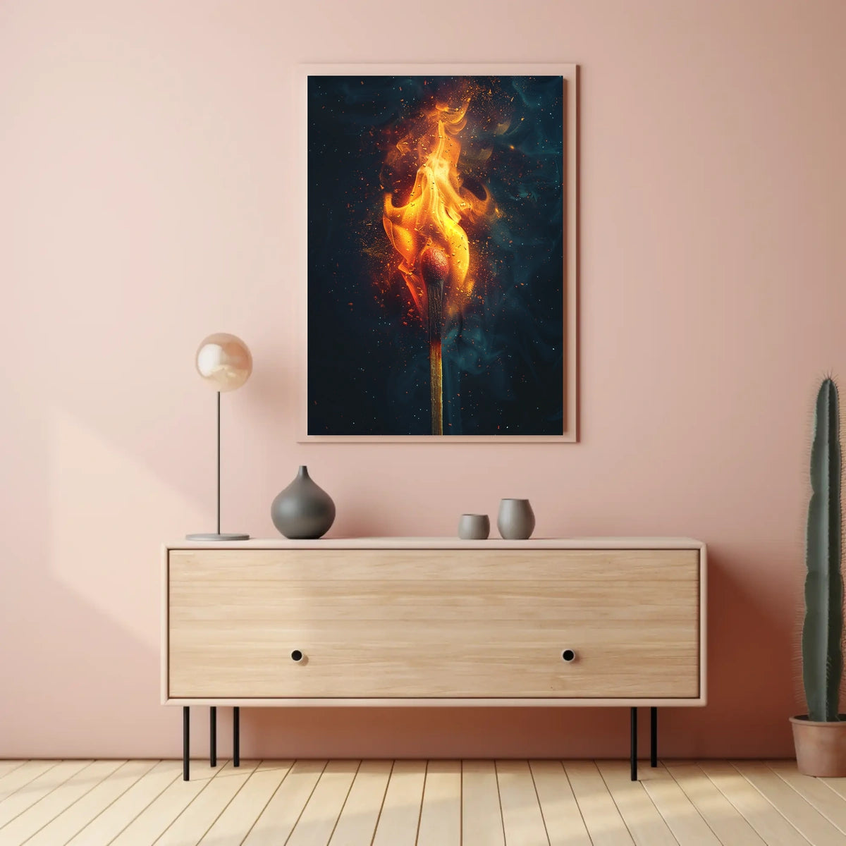 Ignite Your Space: Vivid Flames Art Poster