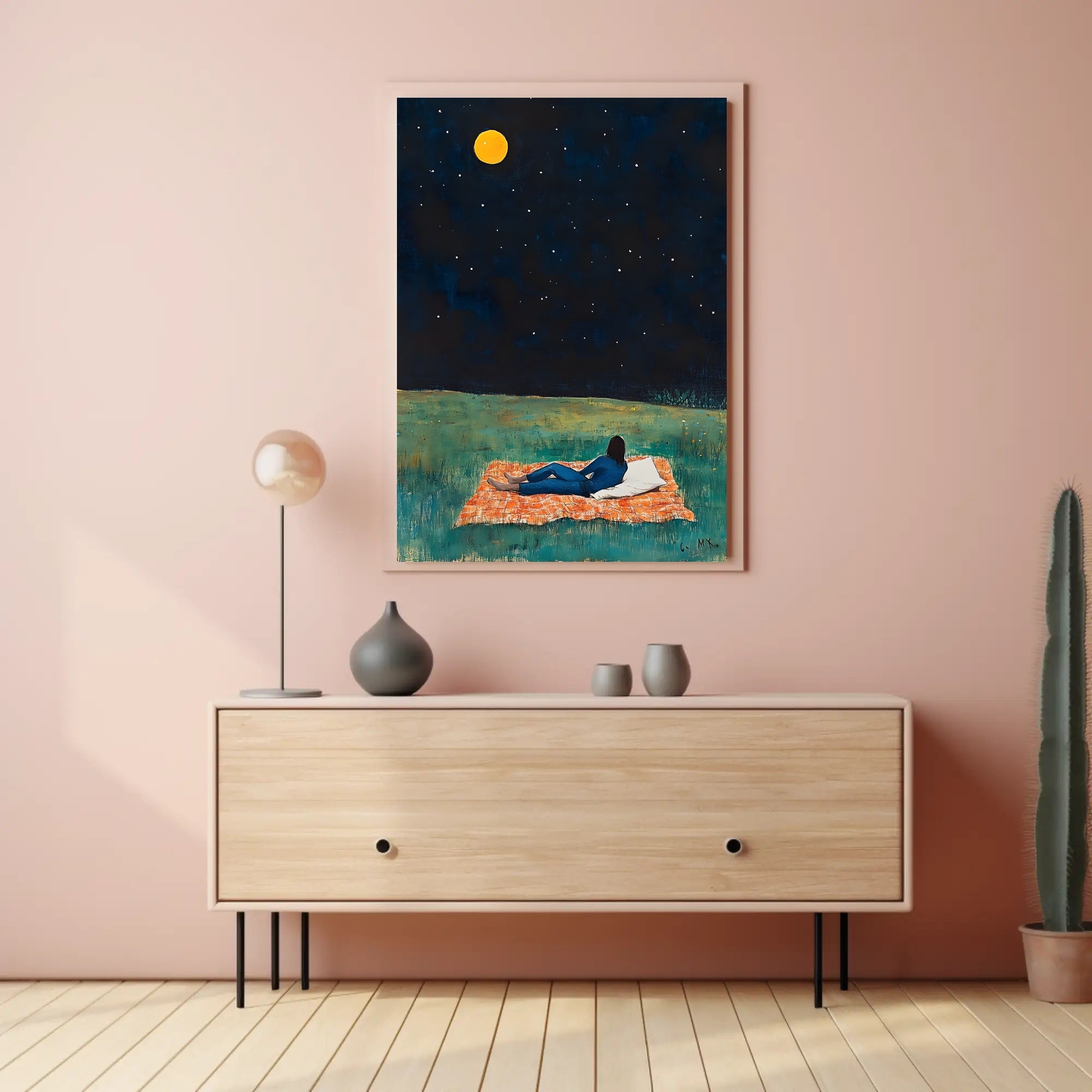 Stargazing Serenity Poster Night Sky Wall Art Print