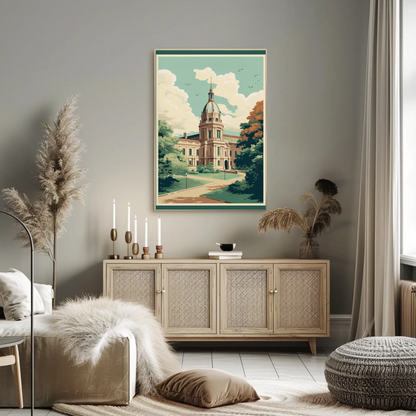 European Palace Garden Pathway Travel Poster