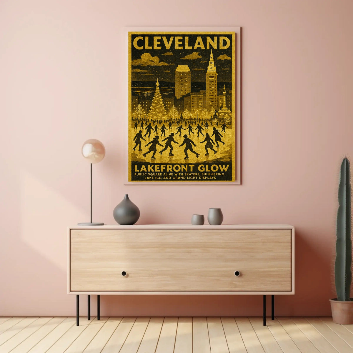 Cleveland Lakefront Glow Poster