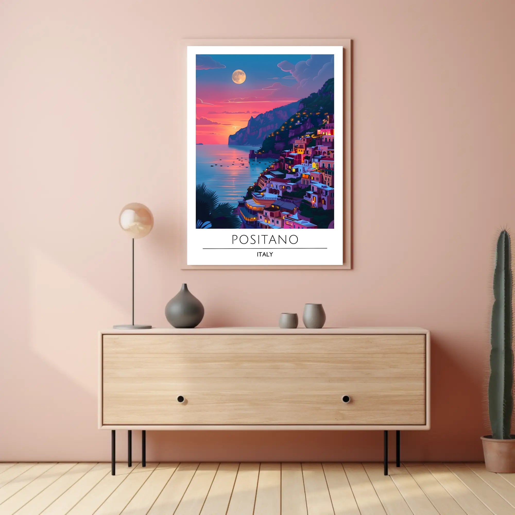 Positano Sunset Dreamscape Travel Poster