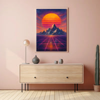 Retro-Futuristic Surreal Landscape Art Poster - Futuristic Sci-Fi Poster