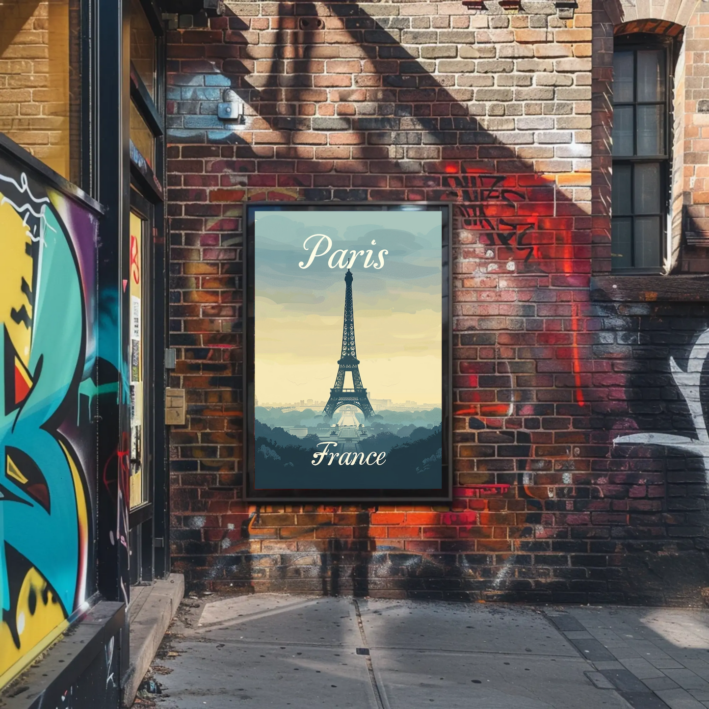 Paris, France - Eiffel Tower Vintage Style Poster