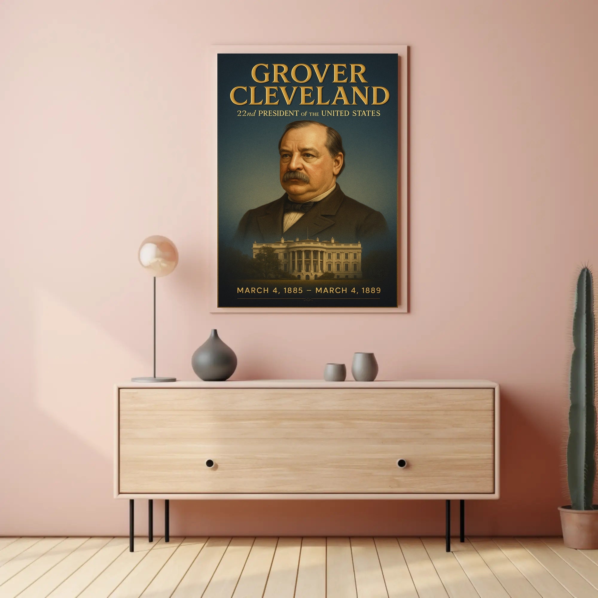 Grover Cleveland Vintage American Presidential Historical or Presidential Poster PosterGoat