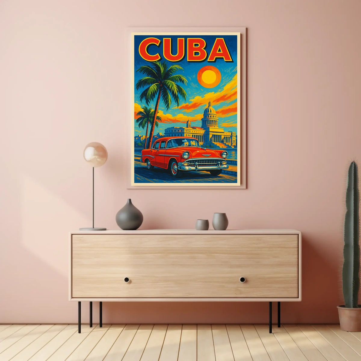 Vibrant Cuba Travel Poster