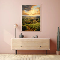 Serene Tuscany Landscape Sunset Travel Poster