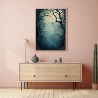 Mysterious Forest Scene Artistry Wall Decor Abstract Artistic Poster