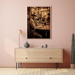 Western Saloon Scene Poster