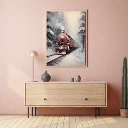 Winter Train Journey Poster