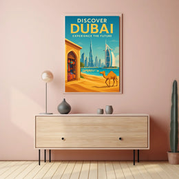 Dubai City Poster Modern Skyline Art For Travel Lovers
