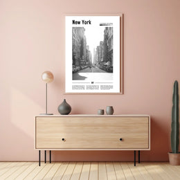 New York City Black And White Poster Modern Wall Art