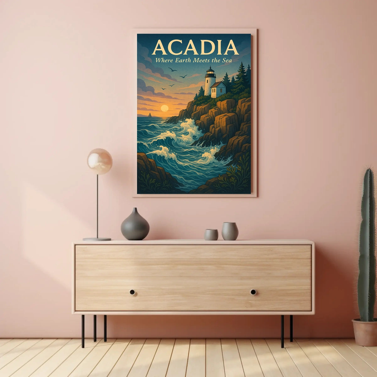 Acadia Where Earth Meets the Sea Poster