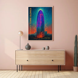 Barcelona Torre Glòries Urban Marvel Cityscape Poster