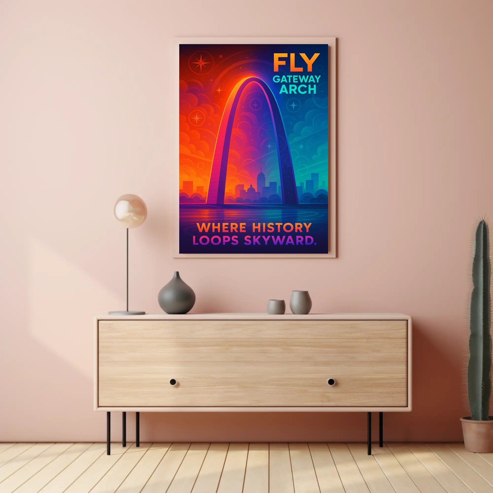 Gateway Arch Inspiring St. Louis Urban Cityscape Travel Poster