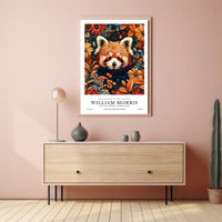 Vibrant Red Panda Nature Illustration Artistic Poster