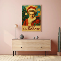 Festive Kierkegaard Christmas Pop Art Cultural Poster